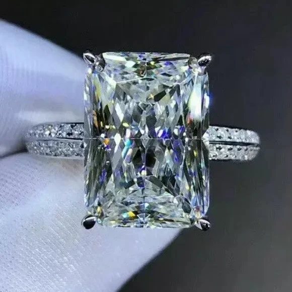 New 5 Ct 925 Sterling Silver Engagement Ring - Picture 6 of 7